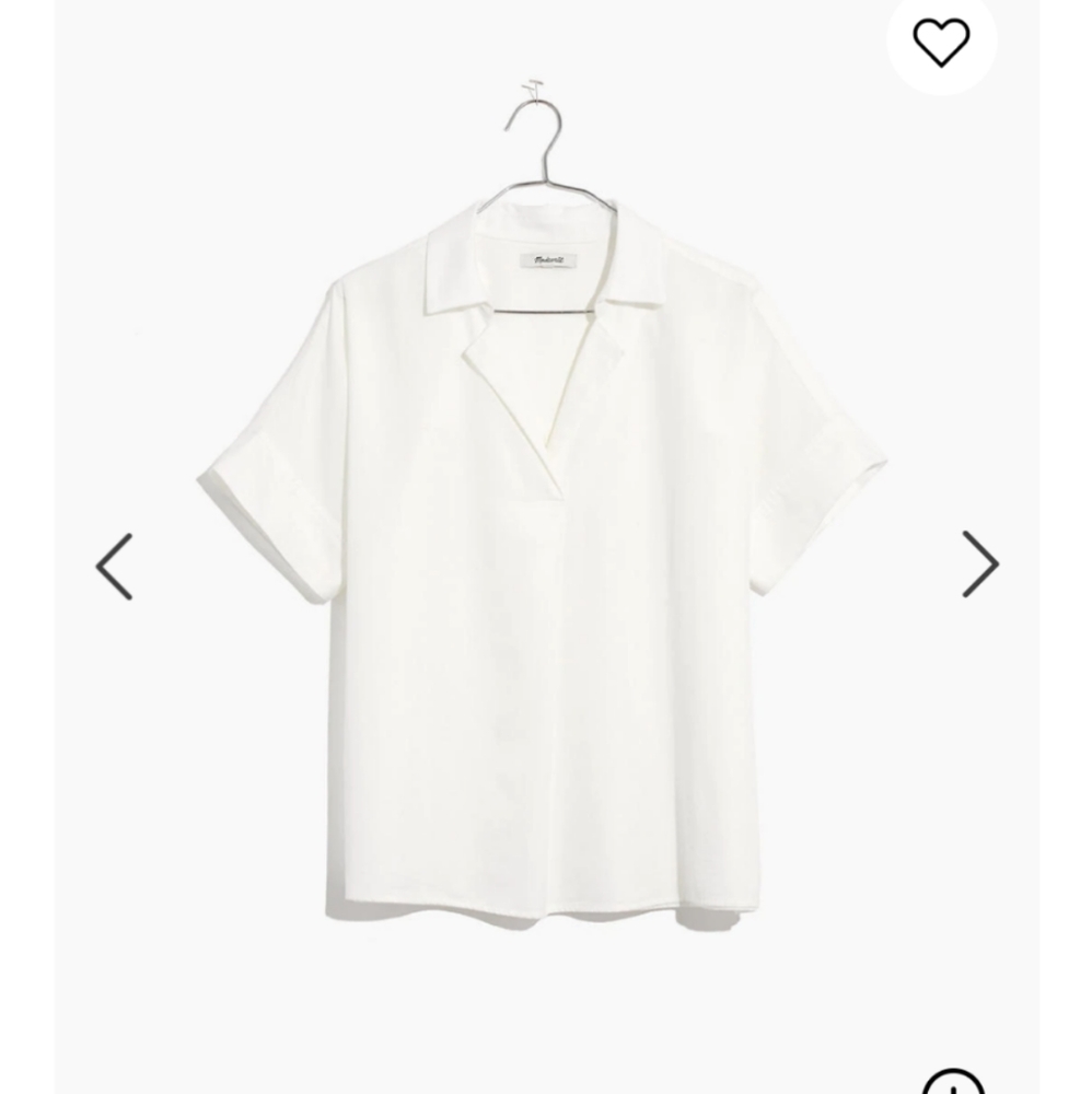Madewell white park popover shirt